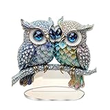 S.T.S.G アクリルスタンド オブジェ 動物 アニマル 可愛い インテリア 卓上 オーナメント おしゃれ (ジュエル・オウルズ)